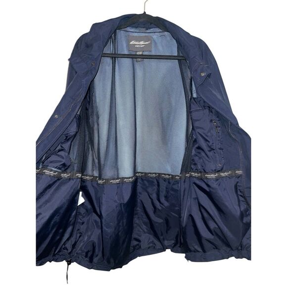 Eddie Bauer Five Pocket Navy Men's Wind Breaker Jacket Size Large Lined - Picture 4 of 6